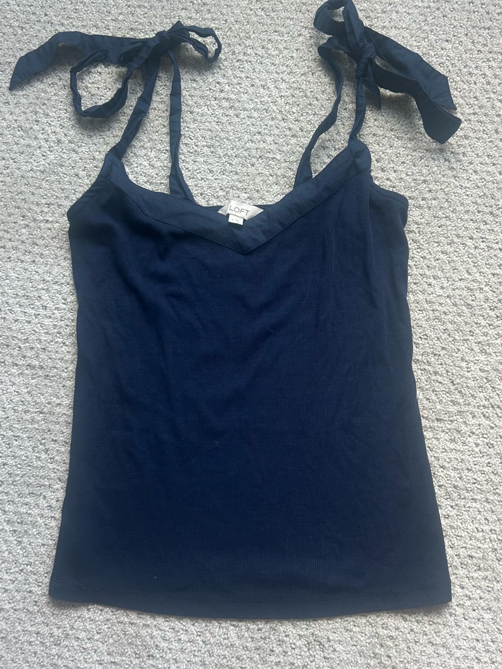 LOFT Navy Tie-Shoulder Camisole